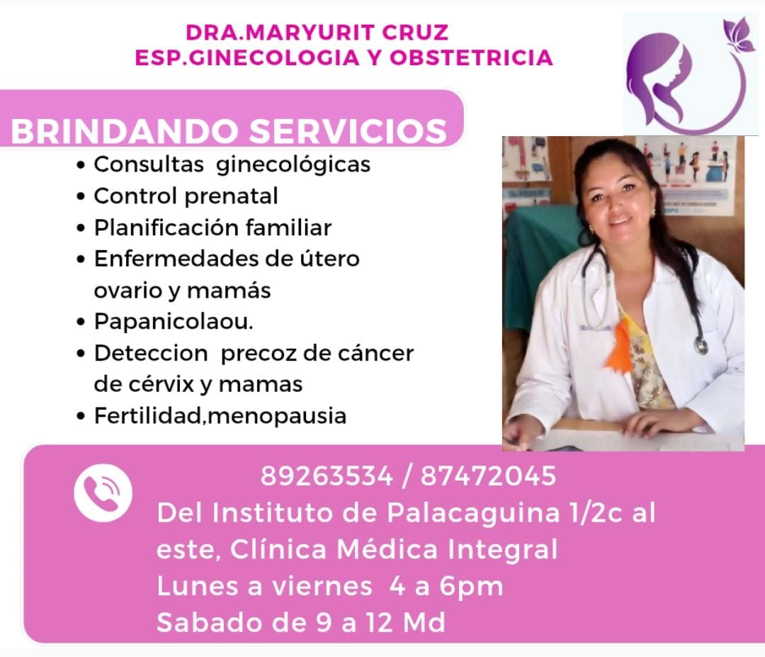 Dra. Maryurit Cruz Ramos, ginecóloga en Palacagüina